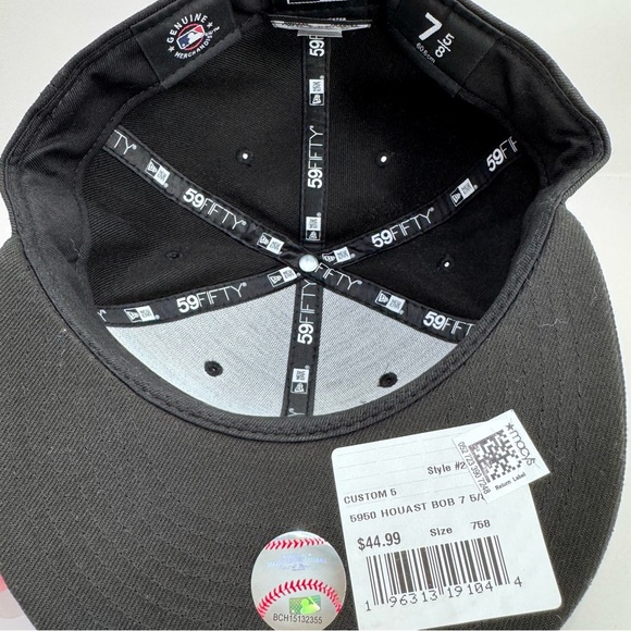 NWT New Black Era Men's Houston Astros Basic Fitted 59FIFTY Cap 7 5/8 - Picture 7 of 9